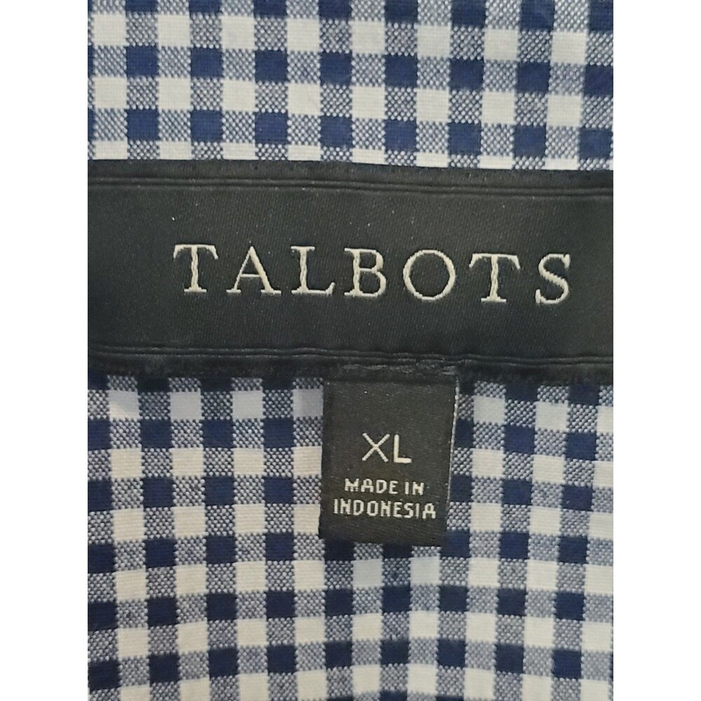 Talbots Cotton Blend Blue Gingham Long Sleeve Button-Up Utility Jacket Size XL - Picture 3 of 5
